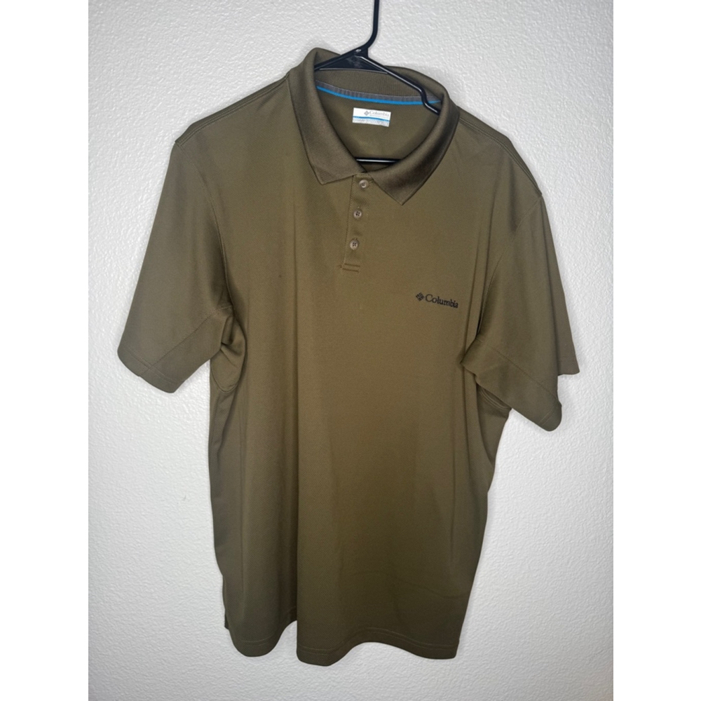 Men's Columbia Polo Shirt XL Olive Green